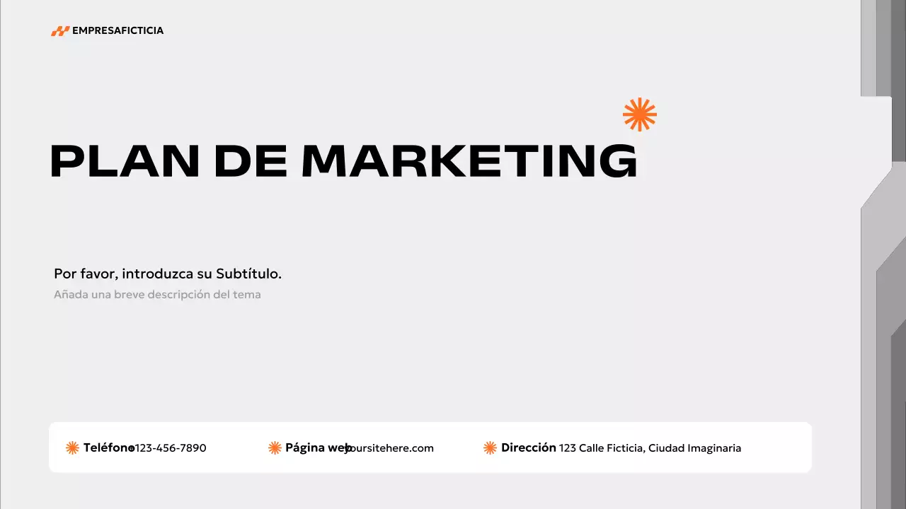 plan de marketing orange modern