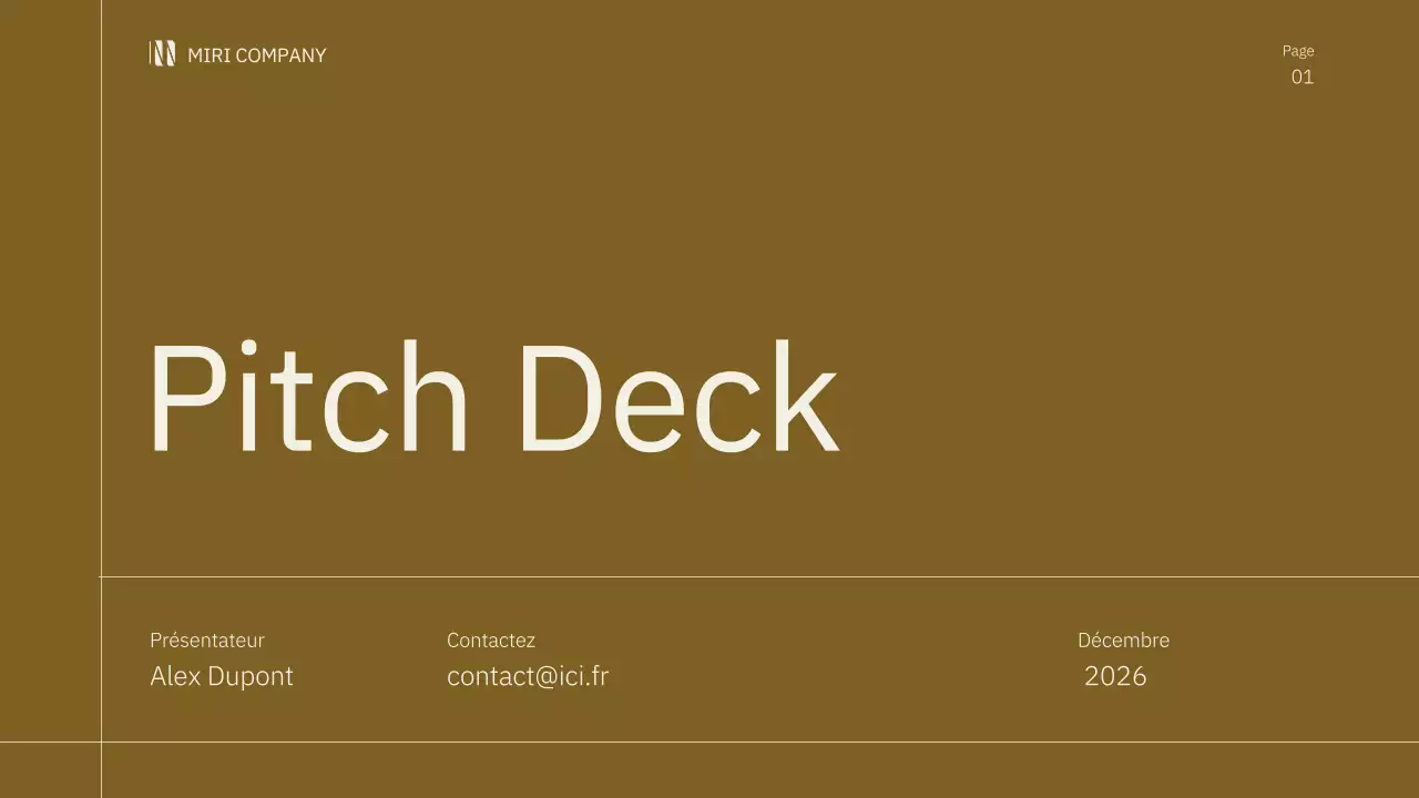 Promotion pitch minimaliste marron