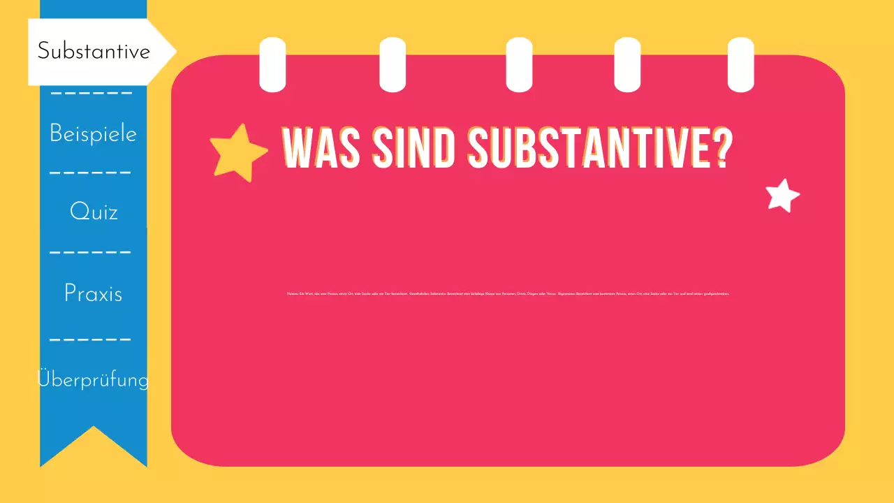 Spielerische Grammatik- und Substantivpräsentation für die Grundschule