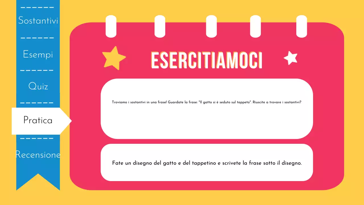 Presentazione ludica di grammatica e sostantivi per la scuola elementare