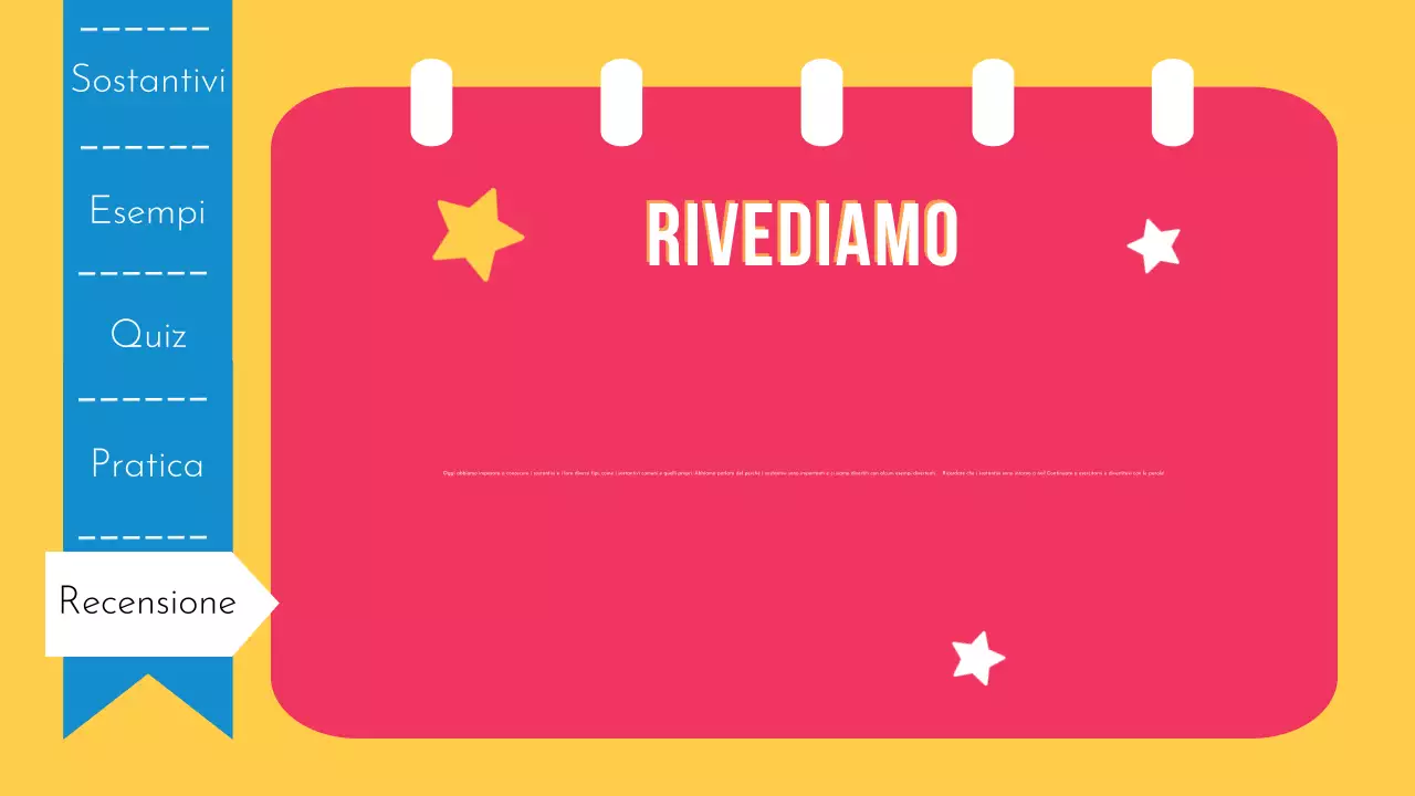 Presentazione ludica di grammatica e sostantivi per la scuola elementare