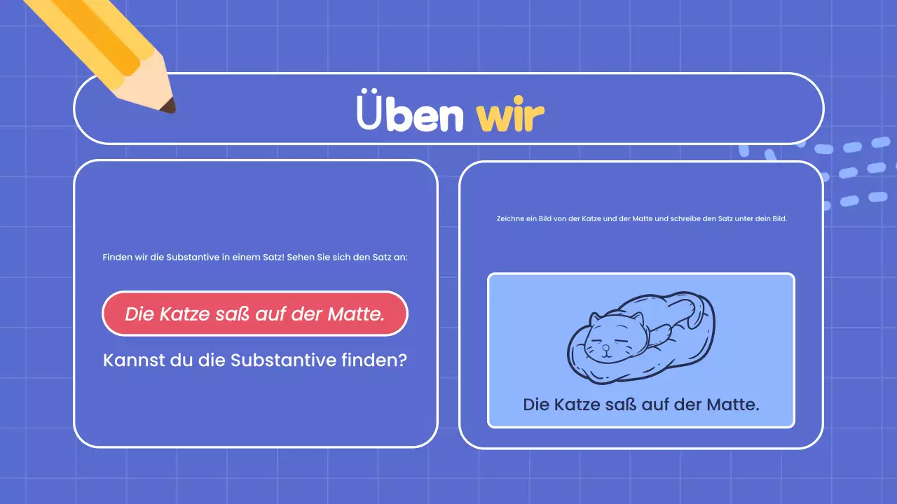 blue simple grammar and nouns Kurspräsentation