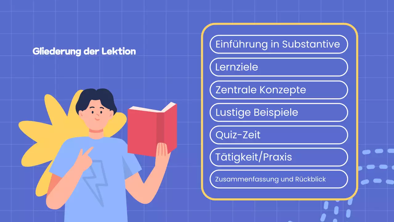 blue simple grammar and nouns Kurspräsentation