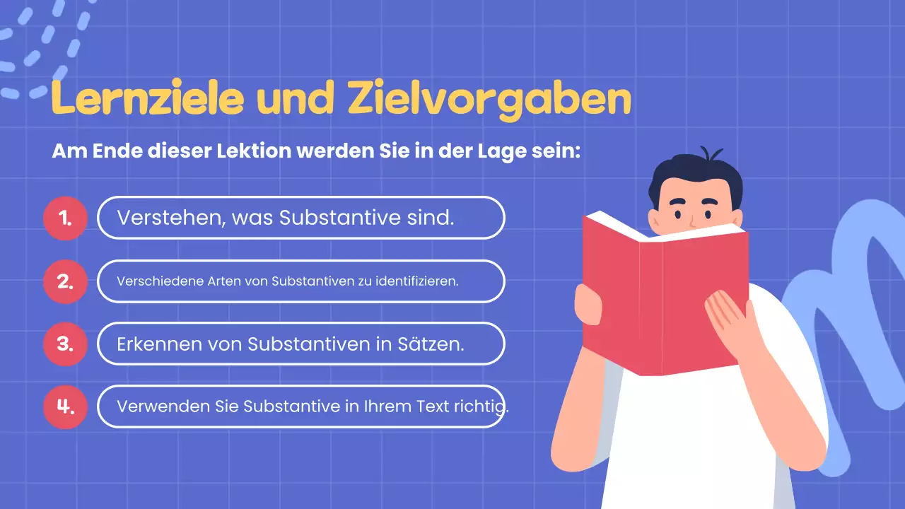 blue simple grammar and nouns Kurspräsentation