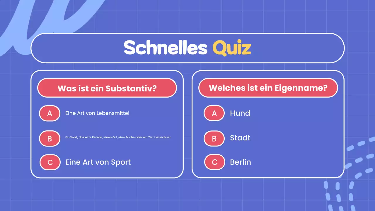 blue simple grammar and nouns Kurspräsentation