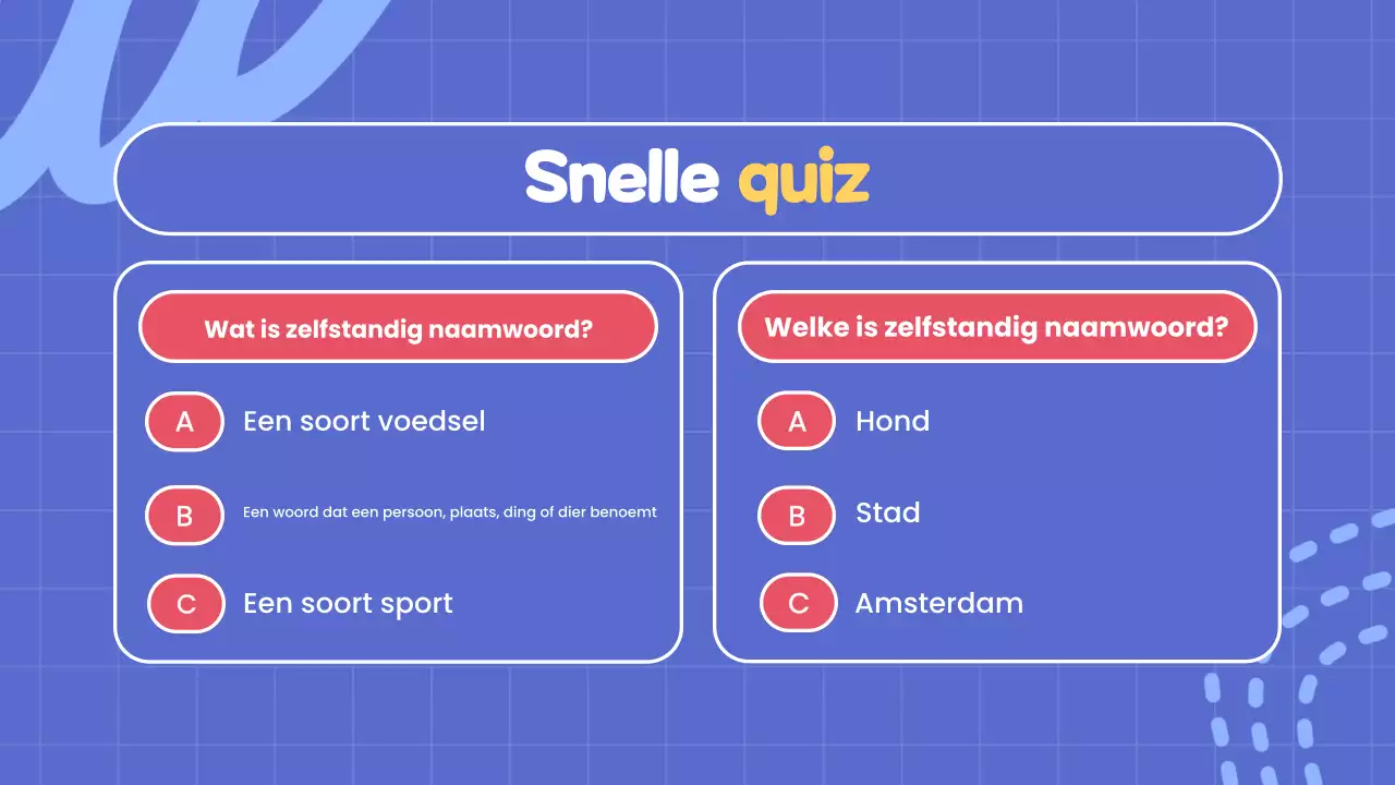 blauw eenvoudige grammatica en zelfstandige naamwoorden cursus presentatie