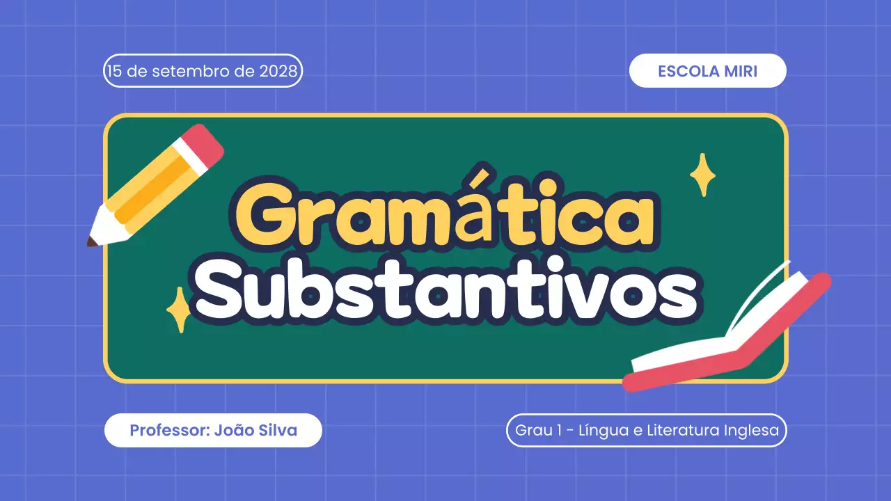 apresentação do curso blue simple grammar and nouns