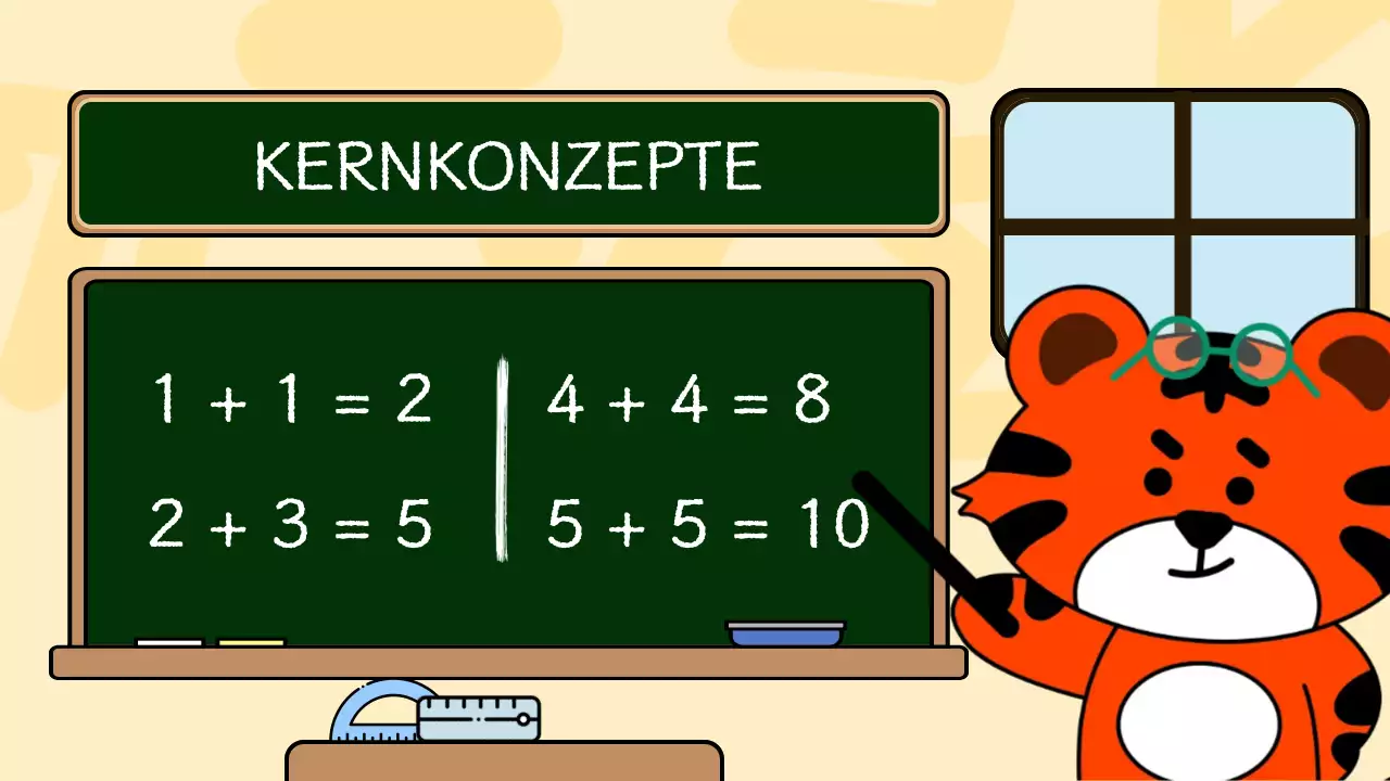 Grüne und gelbe illustrative Materialien für den Mathematikunterricht Präsentation