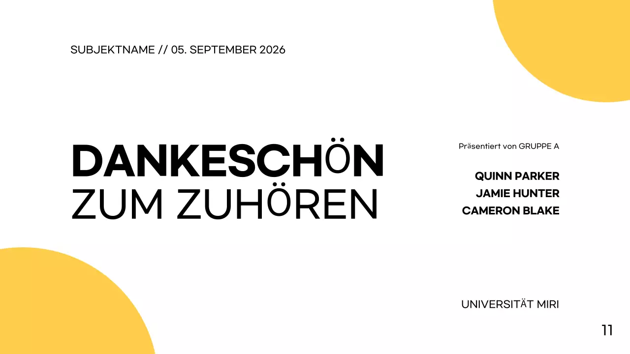 Weiß Gelb Einfach Modern Gruppenprojekt Präsentation