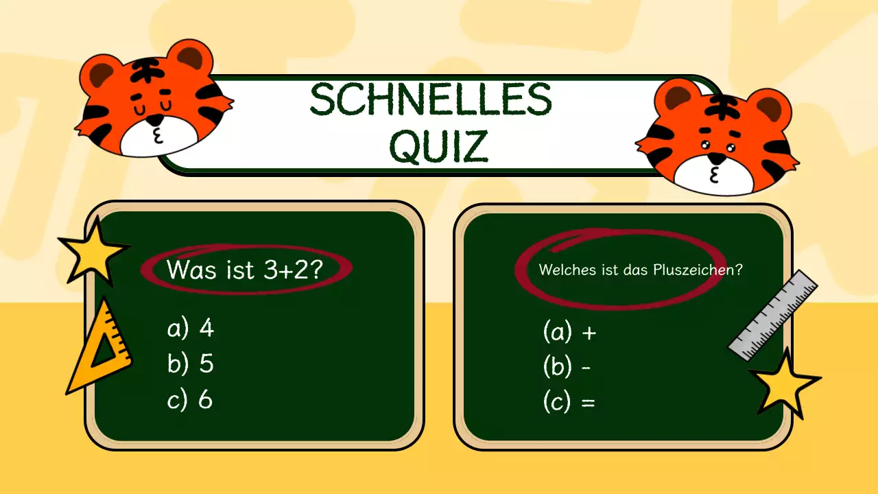 Grüne und gelbe illustrative Materialien für den Mathematikunterricht Präsentation