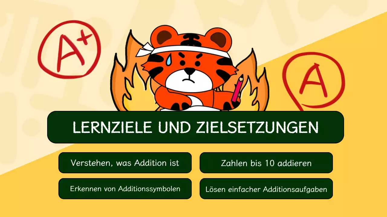 Grüne und gelbe illustrative Materialien für den Mathematikunterricht Präsentation