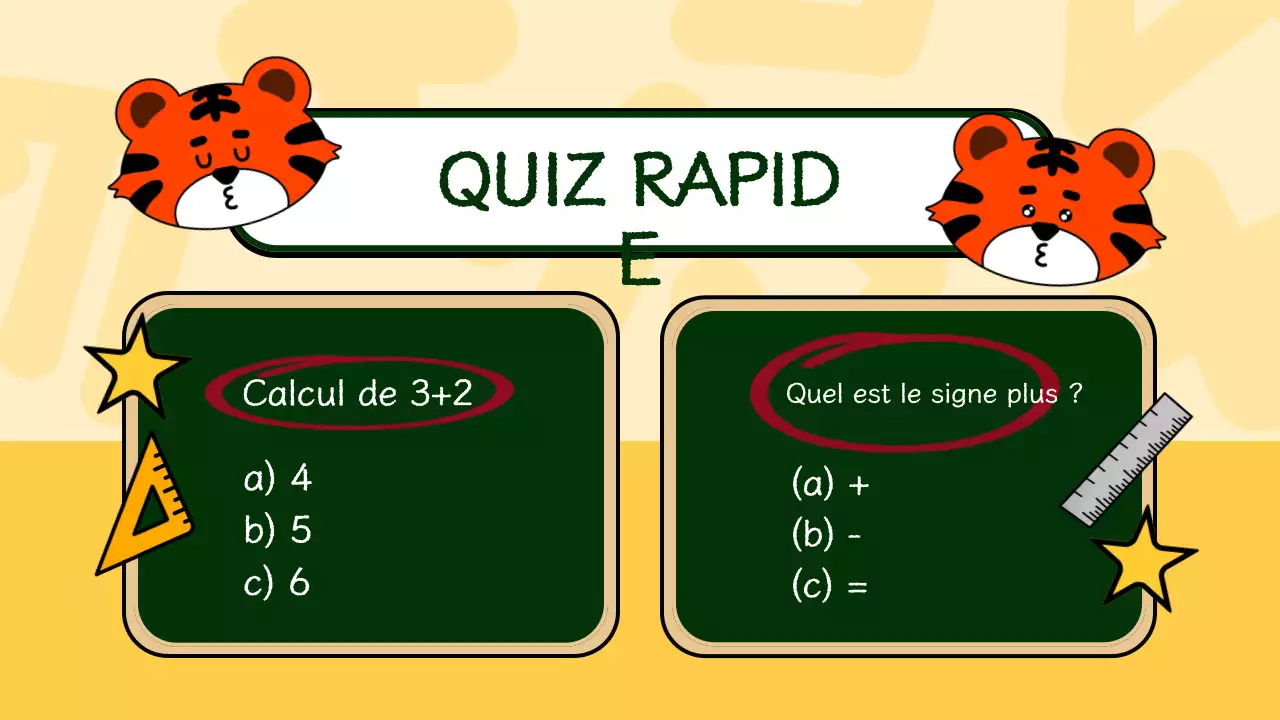 Illustration verte et jaune de la présentation du matériel de cours de mathématiques