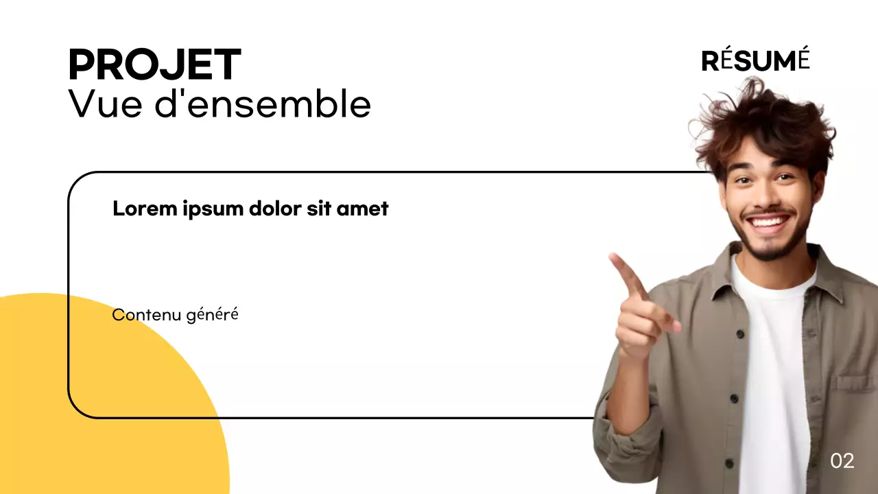 Blanc Jaune Simple Moderne Présentation de projet de groupe