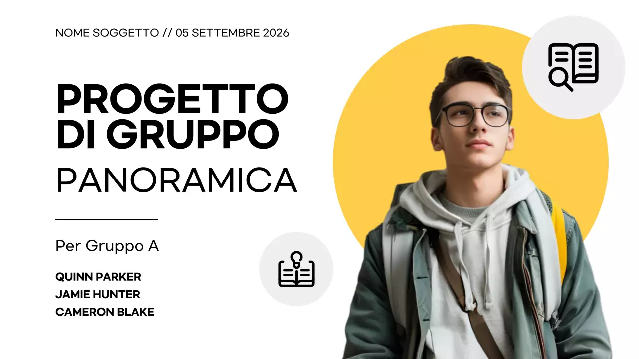 Bianco Giallo Semplice Moderna Presentazione del progetto di gruppo