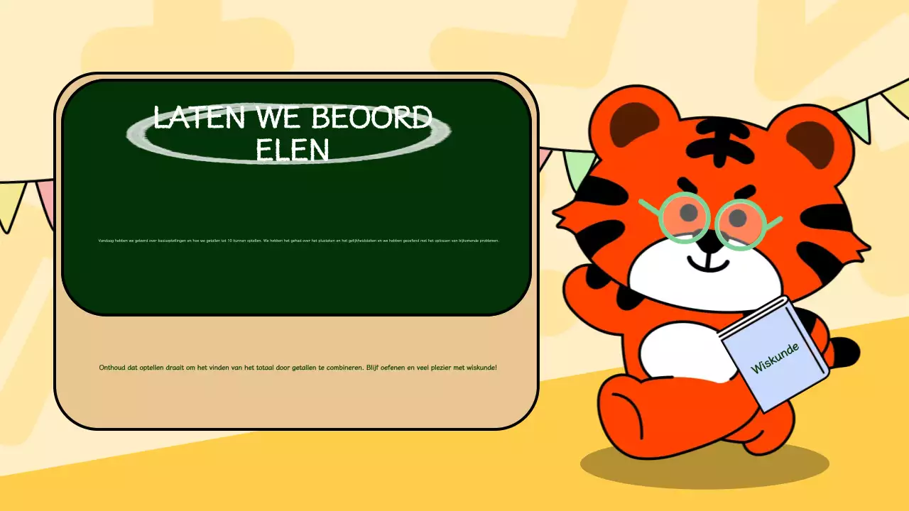 Groen en geel illustratief lesmateriaal voor wiskundeles Presentatie