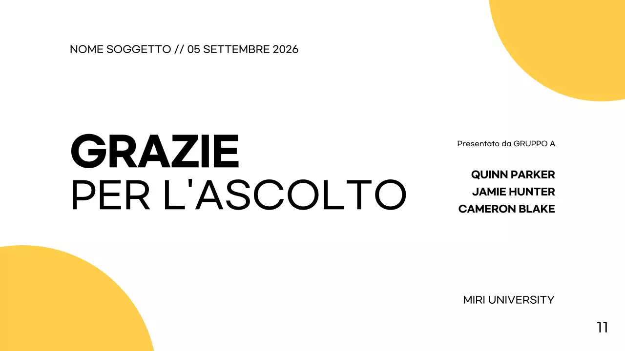 Bianco Giallo Semplice Moderna Presentazione del progetto di gruppo