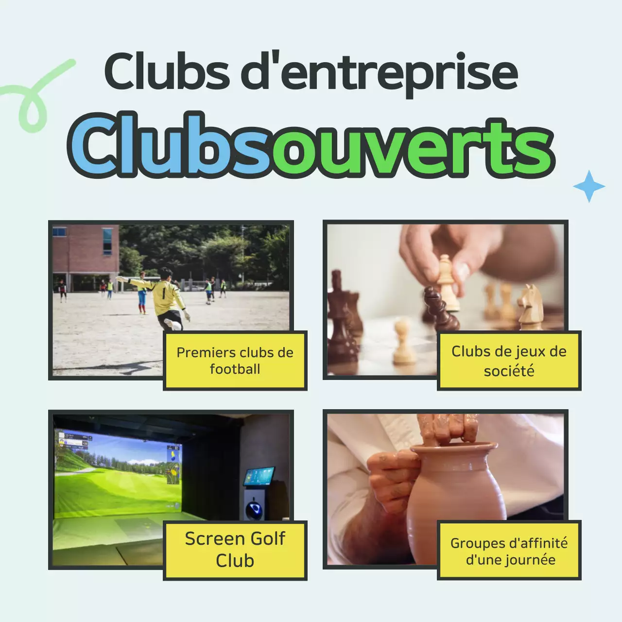 Recrutement pour un club bleu clair