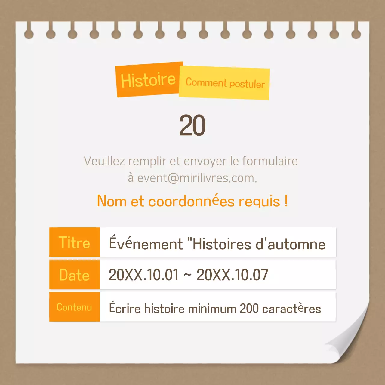 Evénements d'automne vintage en marron