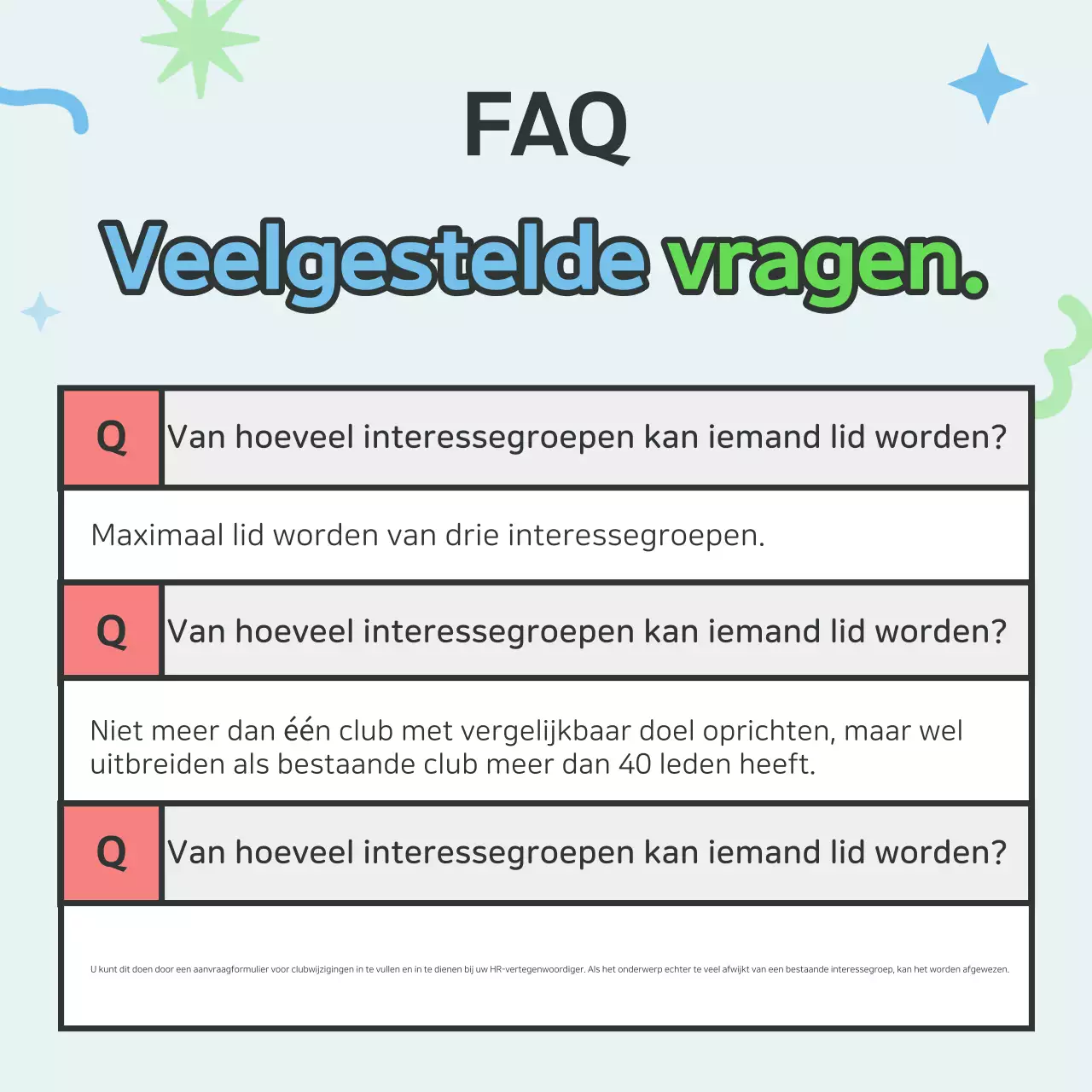 Werving voor een lichtblauwe club