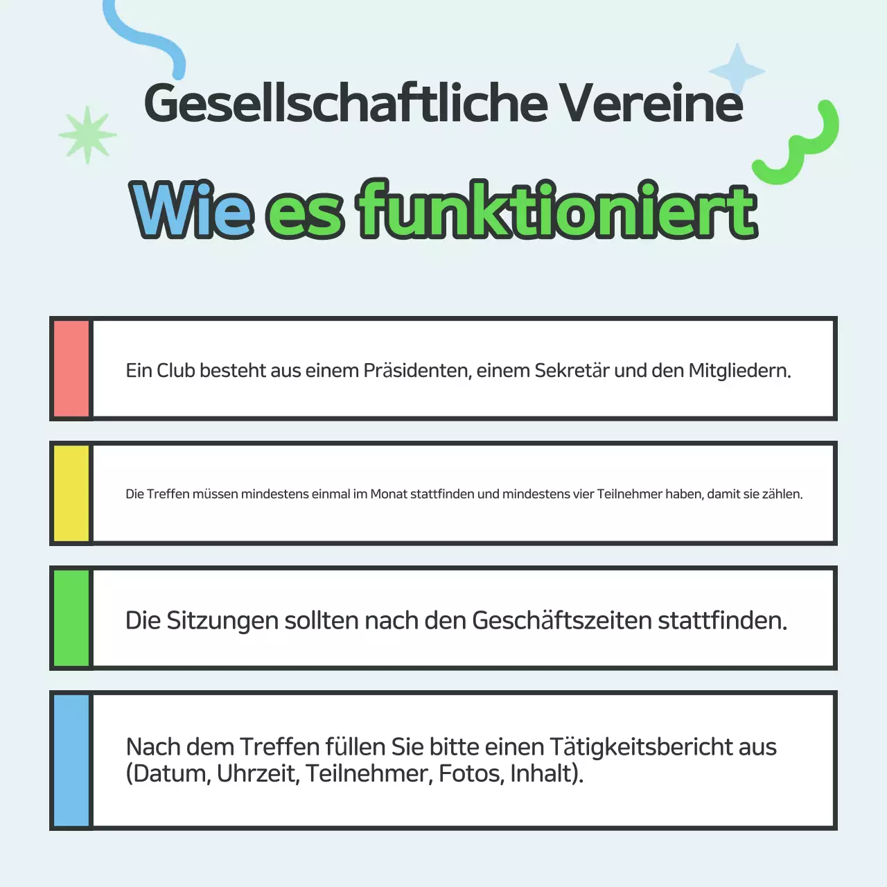 Anwerbung für einen hellblauen Club