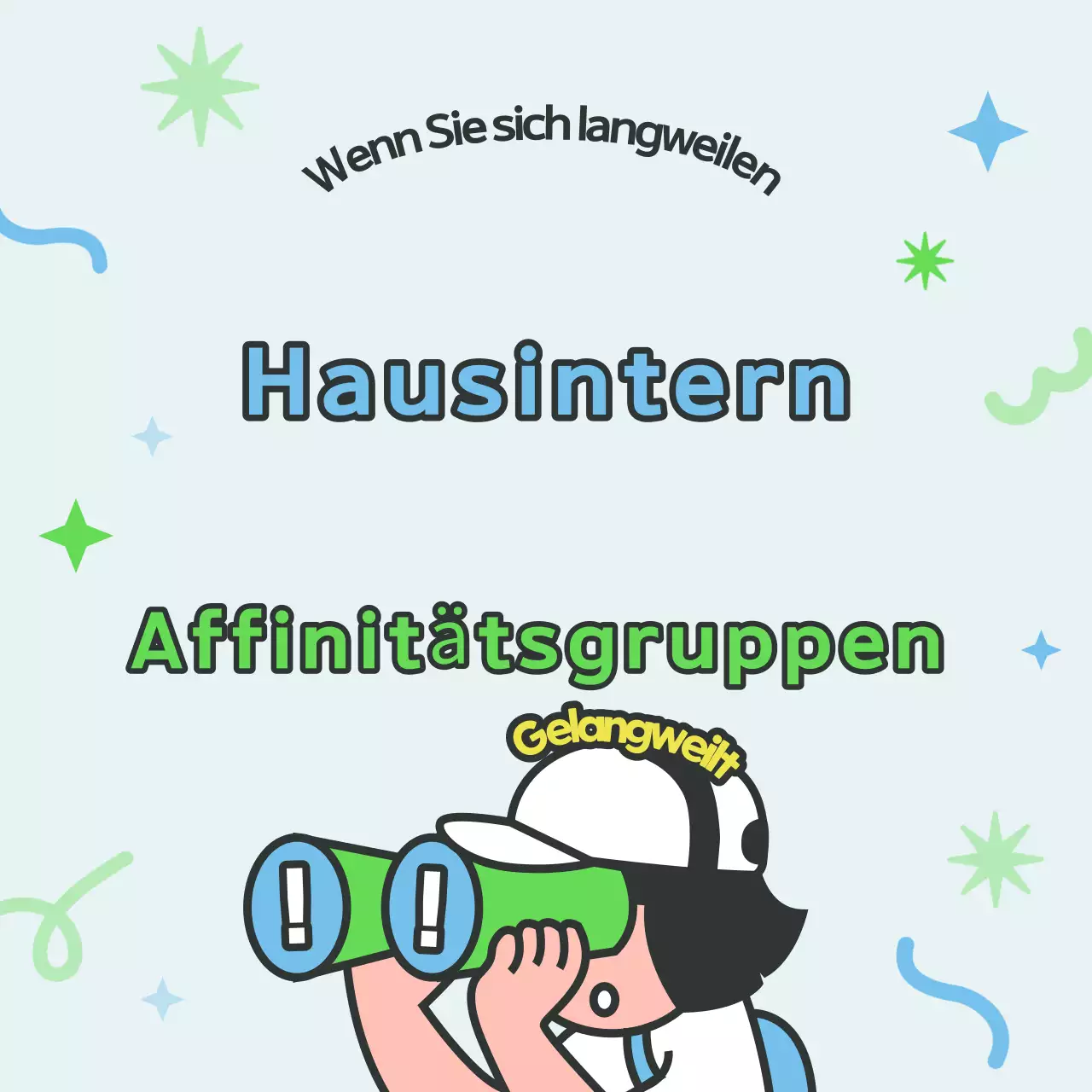 Anwerbung für einen hellblauen Club