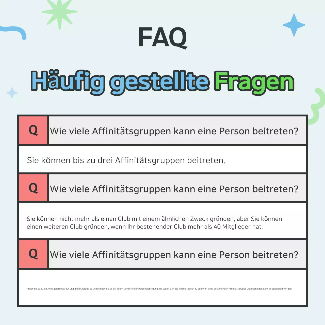 Anwerbung für einen hellblauen Club