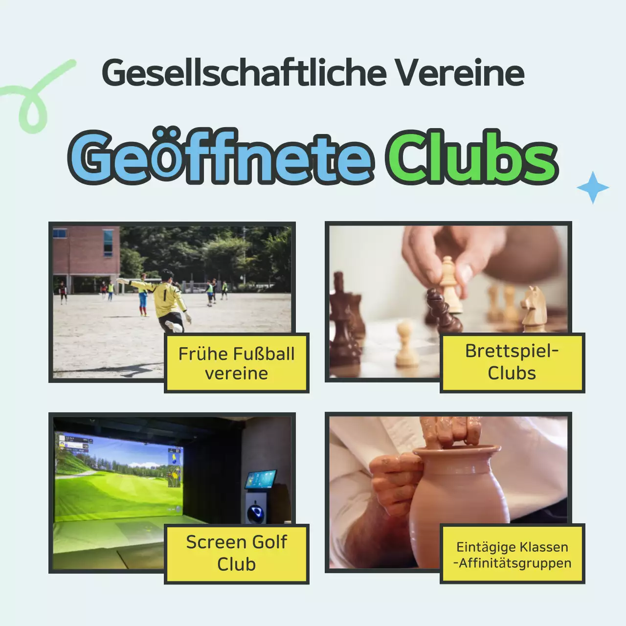 Anwerbung für einen hellblauen Club