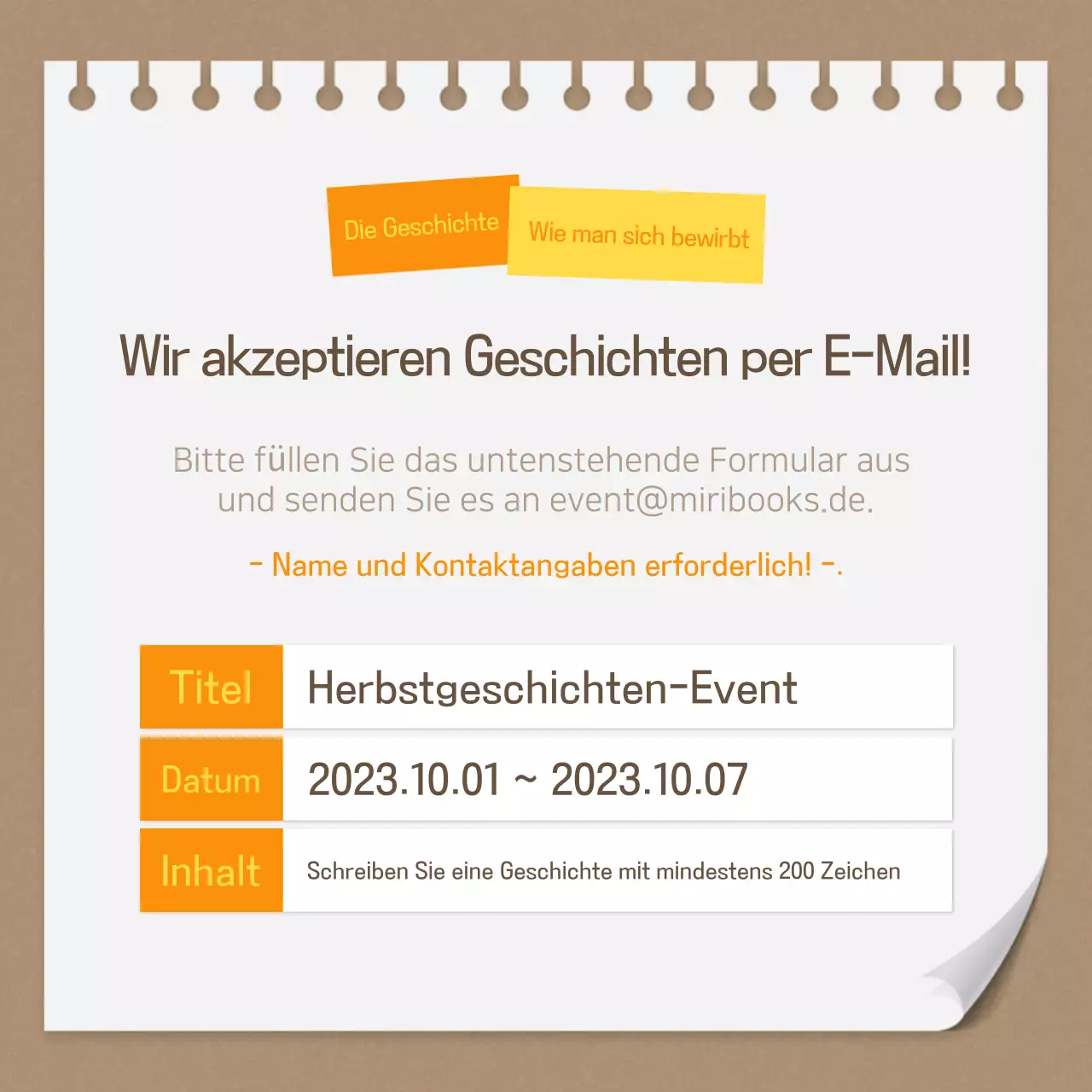 Herbstliche Veranstaltungen in Braun