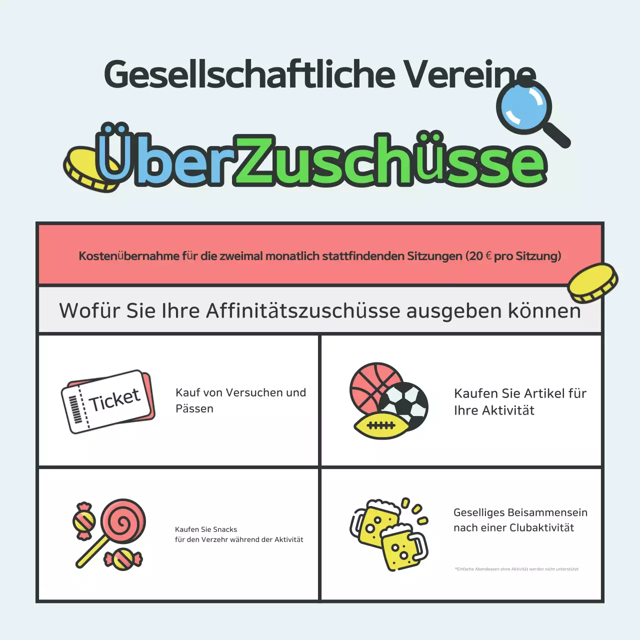 Anwerbung für einen hellblauen Club