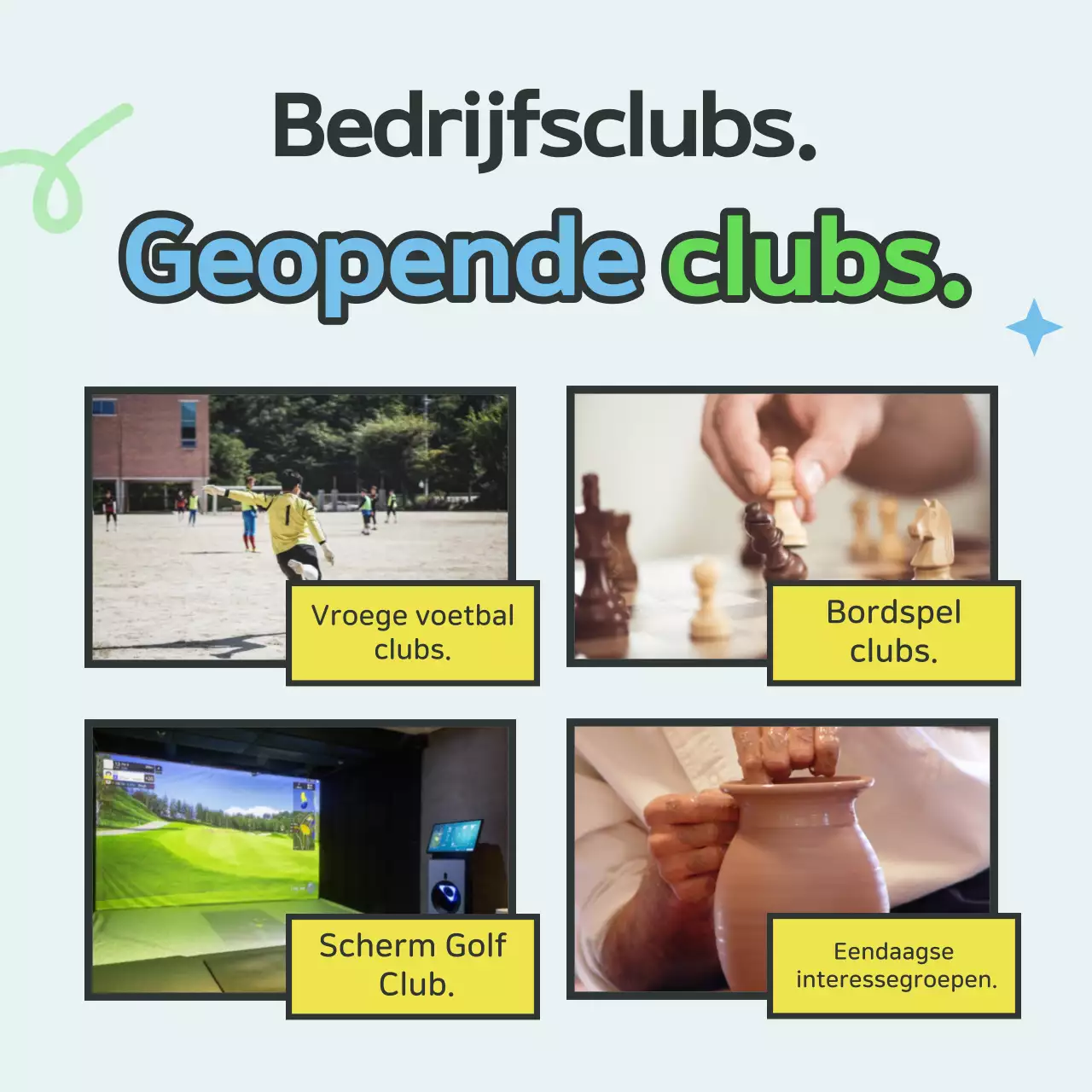 Werving voor een lichtblauwe club