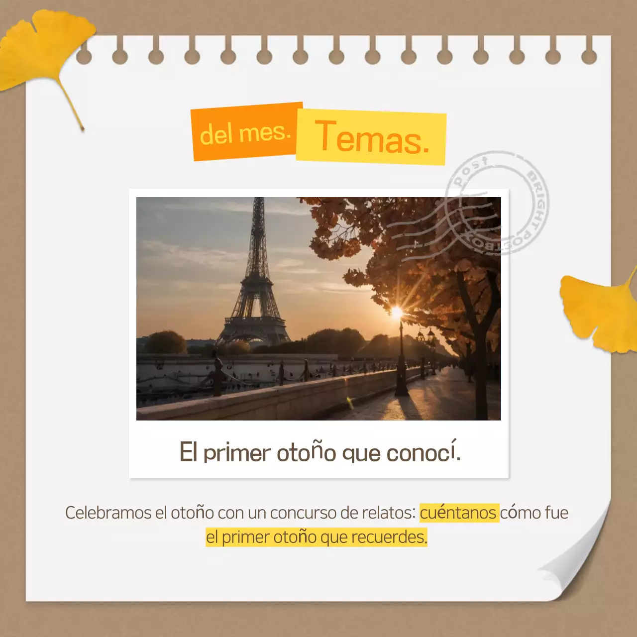 Eventos otoñales vintage en marrón