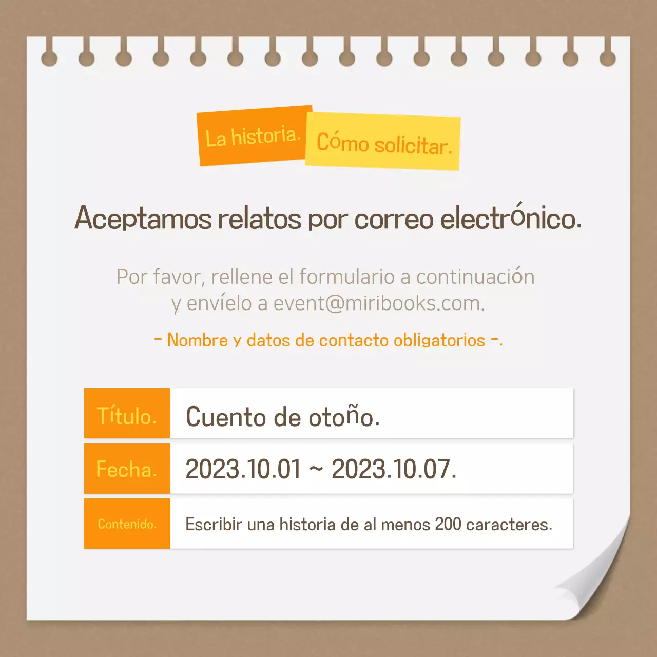 Eventos otoñales vintage en marrón