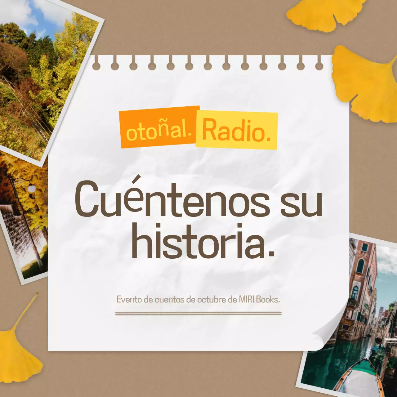 Eventos otoñales vintage en marrón