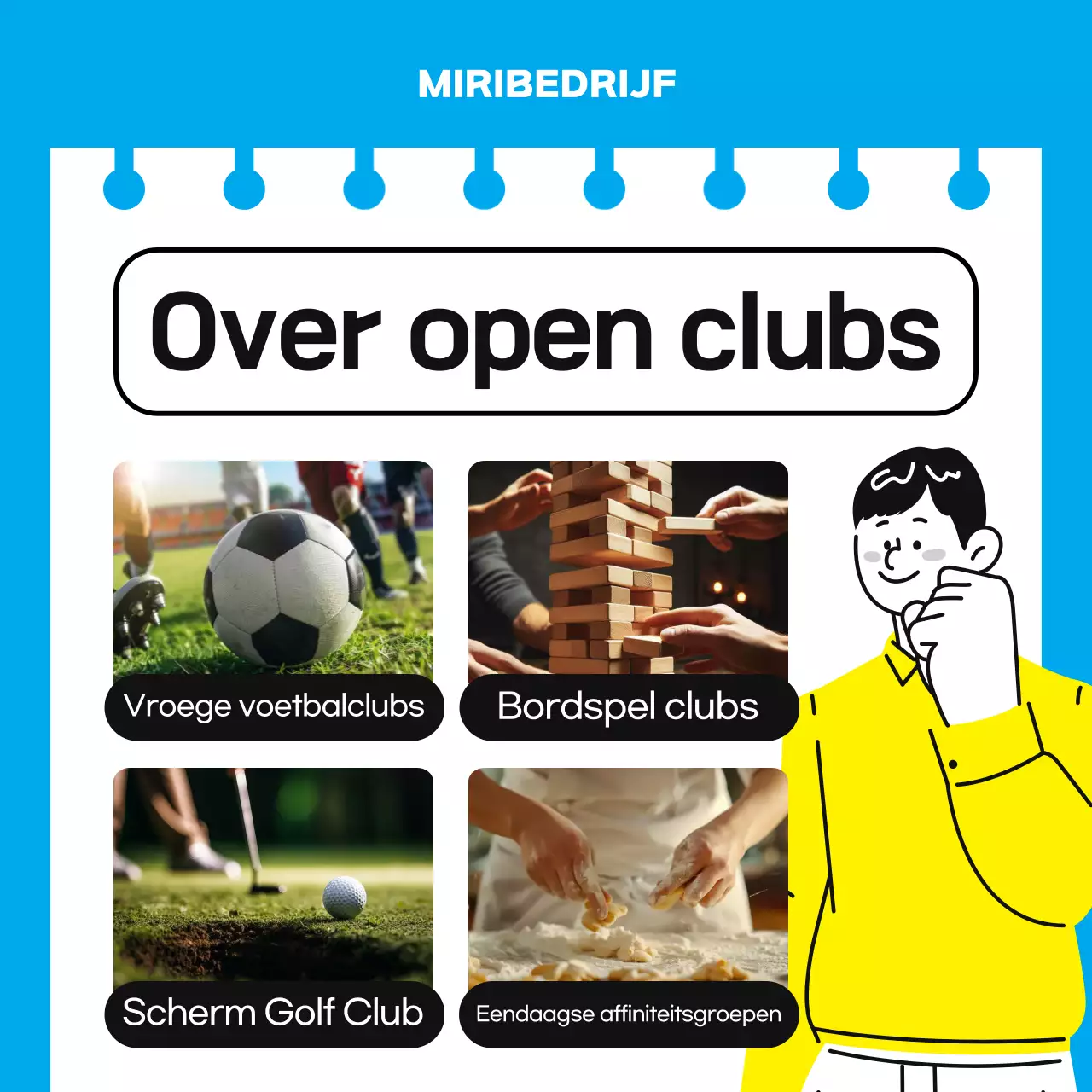 Een eenvoudige, lichtblauwe en gele gids voor affiniteitsgroepen op de werkplek