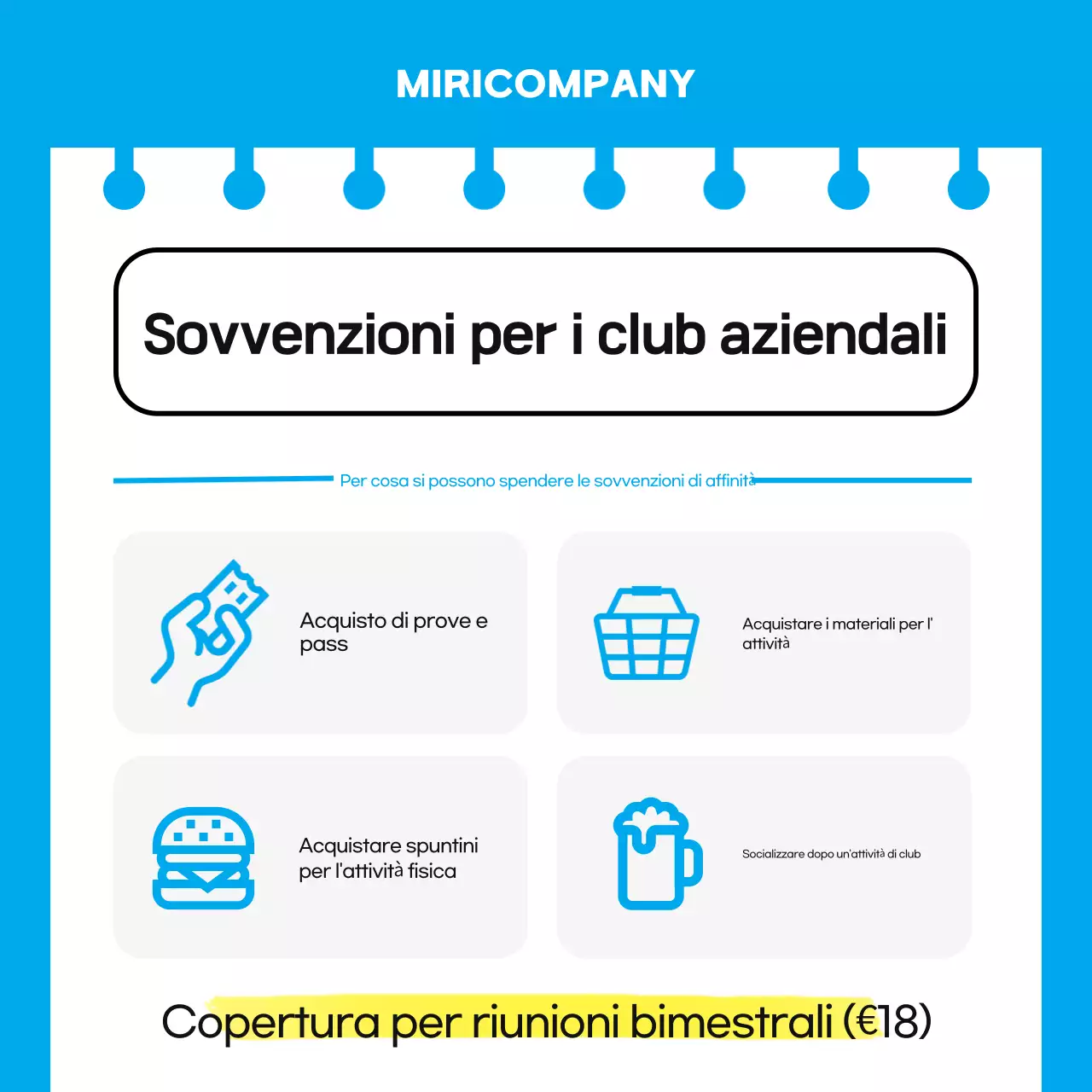 Una guida semplice, azzurra e gialla, per i gruppi di affinità sul posto di lavoro