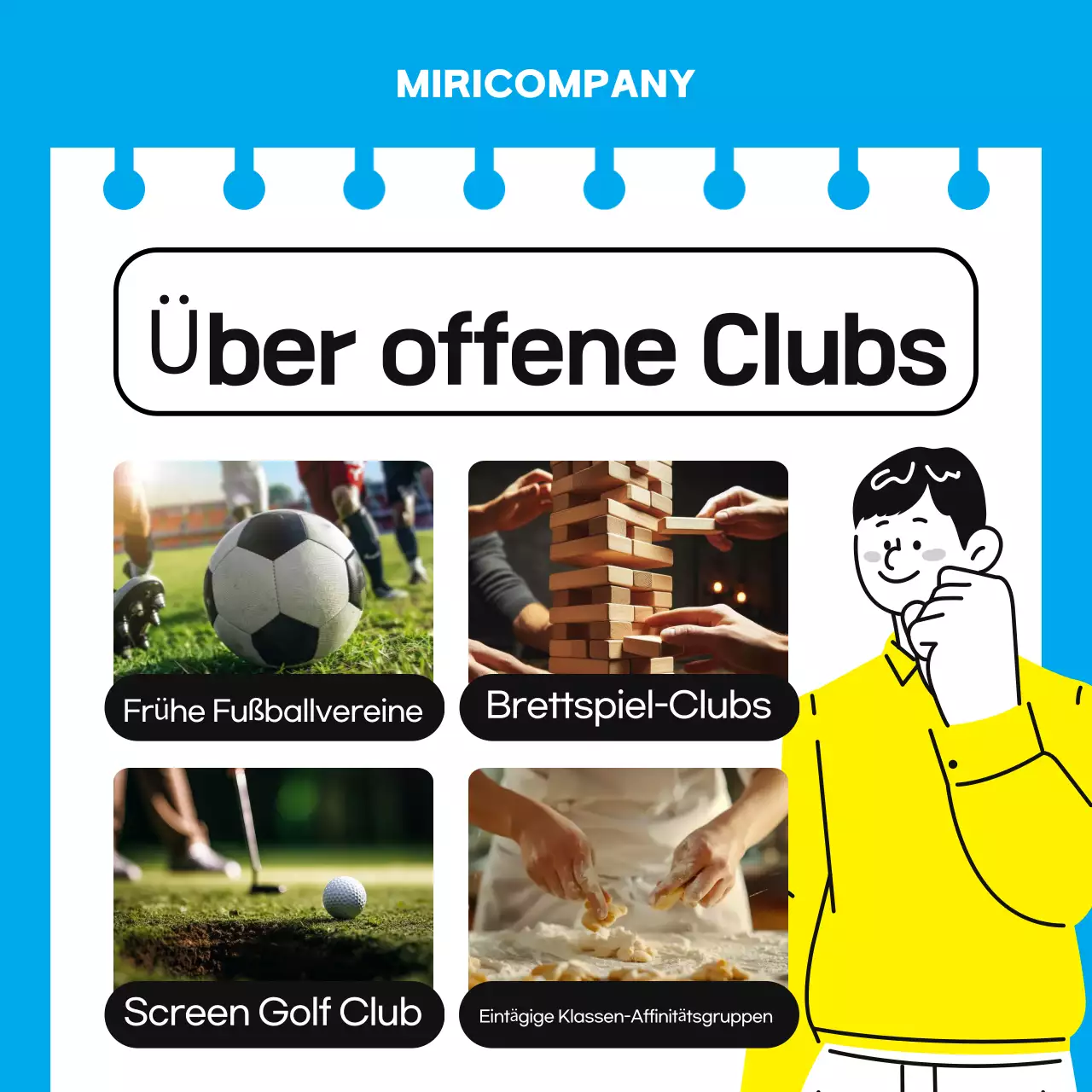 Ein einfacher, hellblauer und gelber Leitfaden für Affinitätsgruppen am Arbeitsplatz