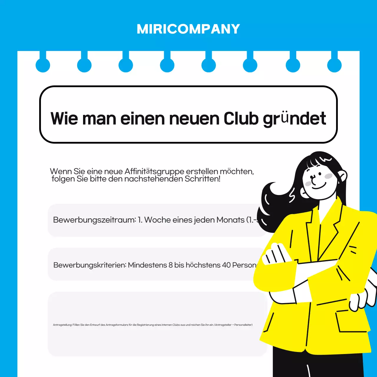 Ein einfacher, hellblauer und gelber Leitfaden für Affinitätsgruppen am Arbeitsplatz