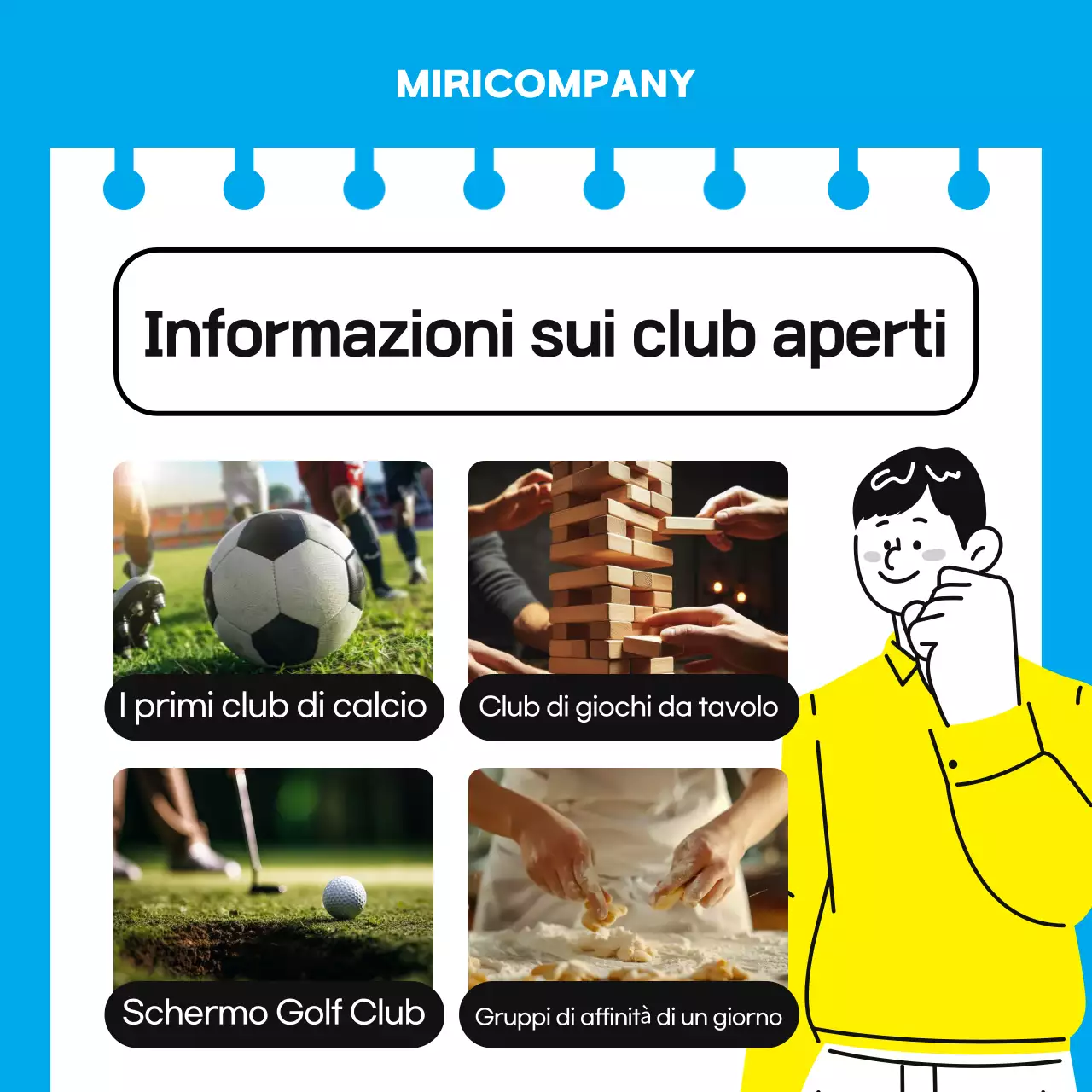 Una guida semplice, azzurra e gialla, per i gruppi di affinità sul posto di lavoro