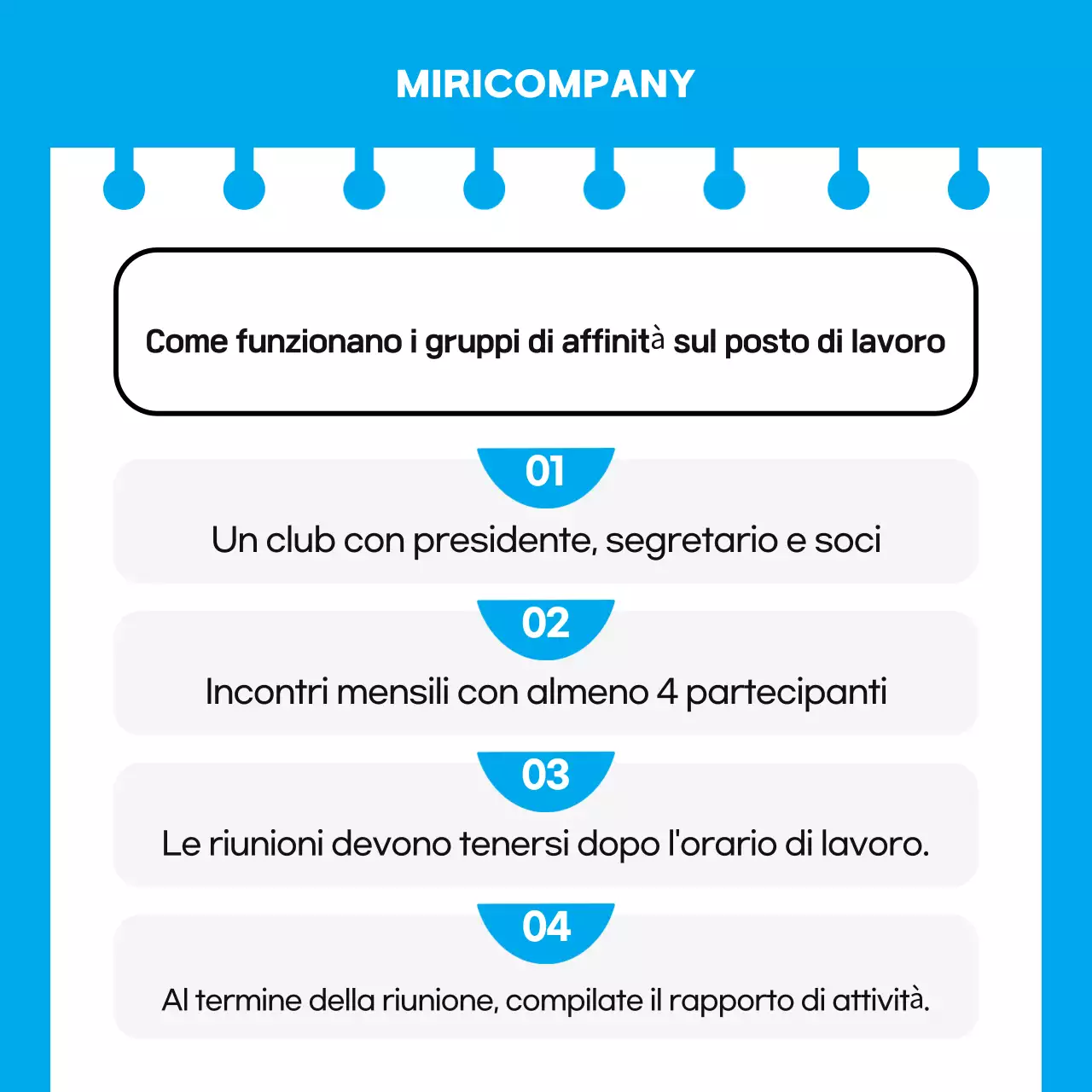 Una guida semplice, azzurra e gialla, per i gruppi di affinità sul posto di lavoro