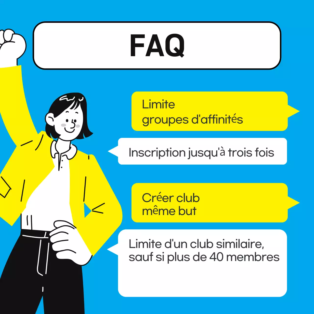 Un guide simple, bleu clair et jaune, pour les groupes d'affinité sur le lieu de travail