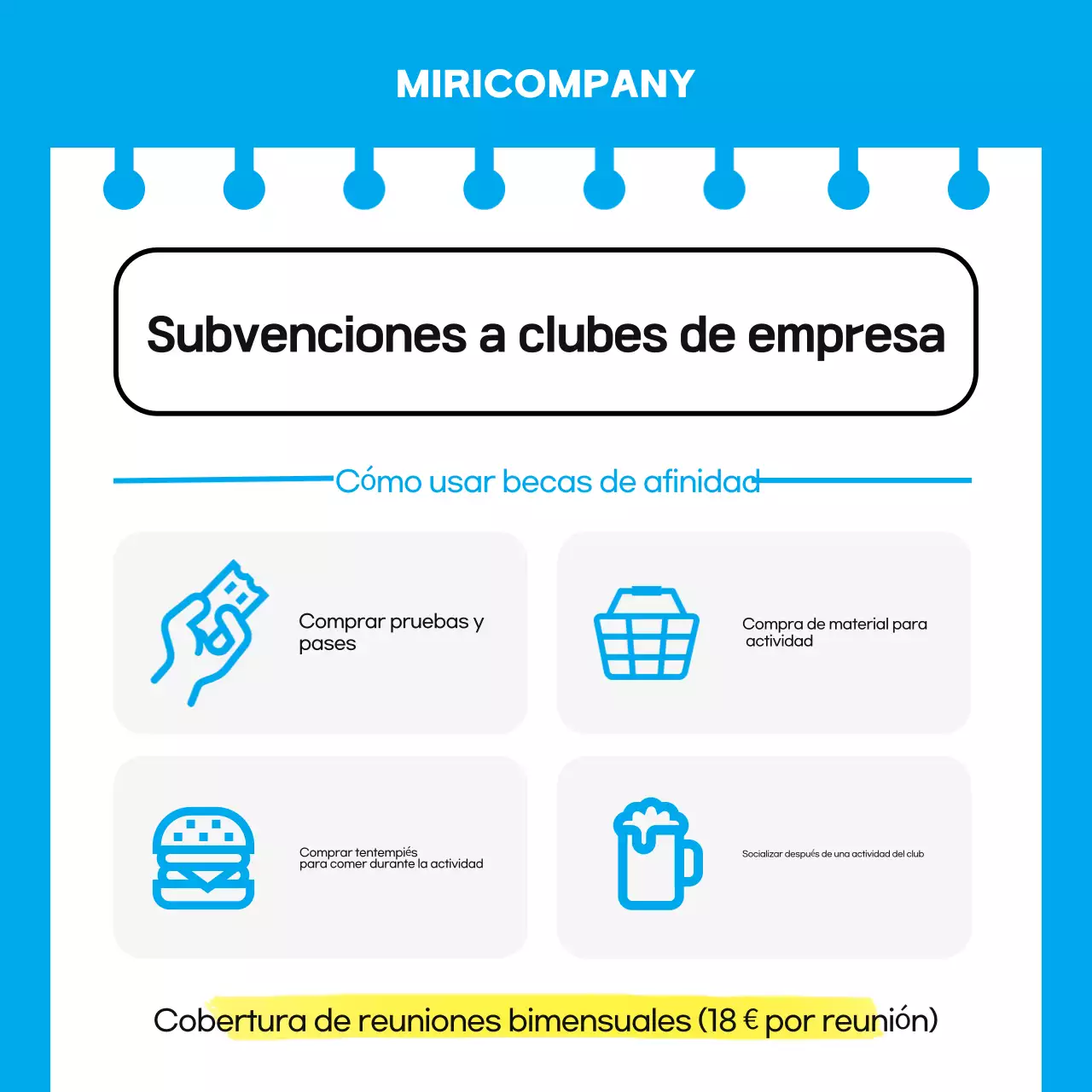 Una guía sencilla, en azul claro y amarillo, de los grupos de afinidad en el lugar de trabajo