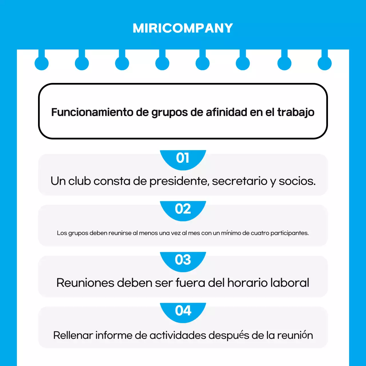 Una guía sencilla, en azul claro y amarillo, de los grupos de afinidad en el lugar de trabajo