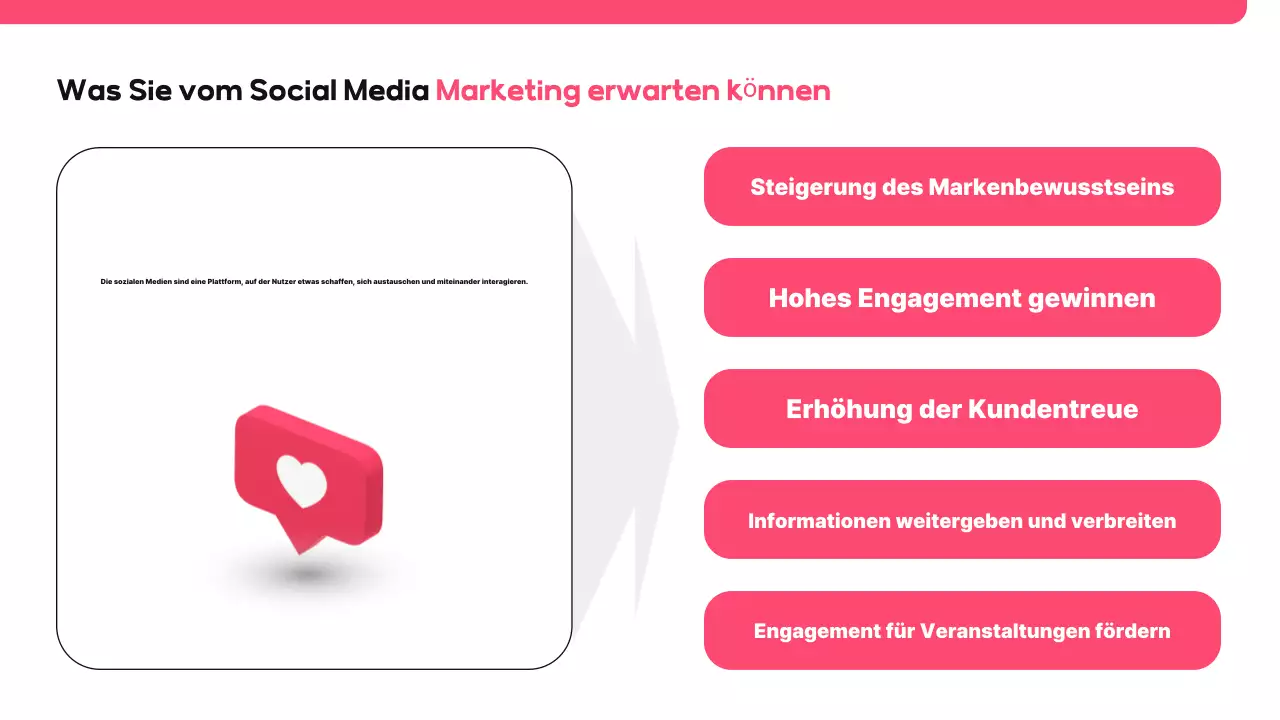 Rosa moderner Vorschlag für soziale Medien