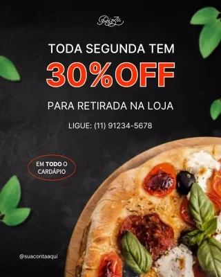 Postagem promocional do Black Modern Pizza no Instagram