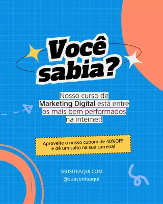 Postagem de promoção de marketing moderno azul no Instagram