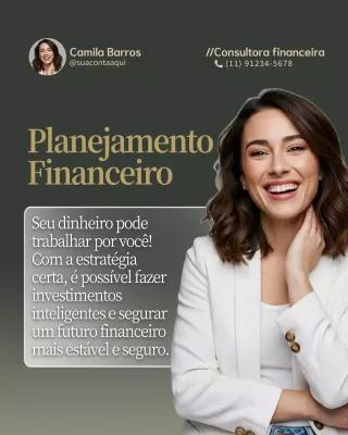 Postagem de promoção de finanças profissionais verdes no Instagram