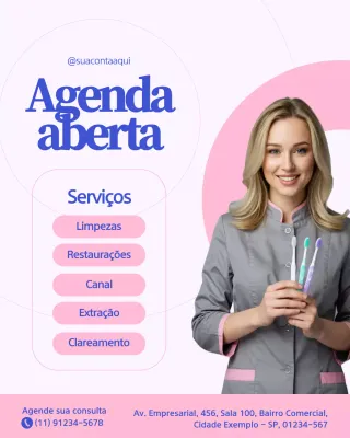 Postagem promocional do Instagram da Pink Modern Dental Clinic