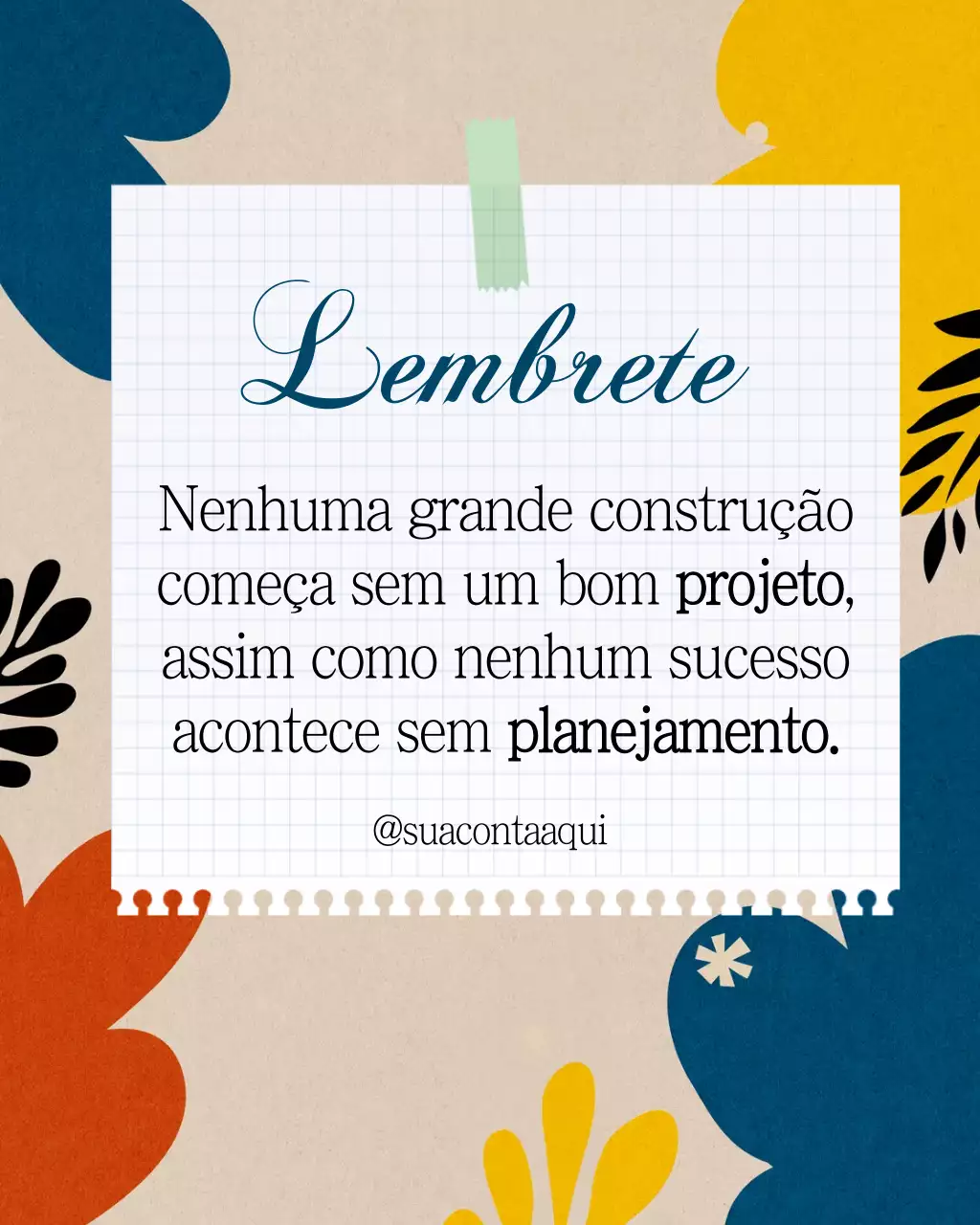 Postagem de lembrete abstrata bege no Instagram