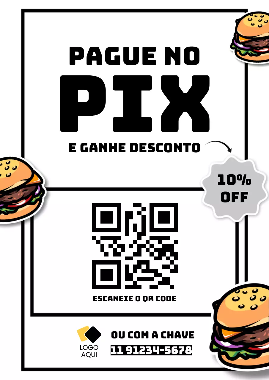 Postagem de promoção de pagamento Pix moderno no Instagram