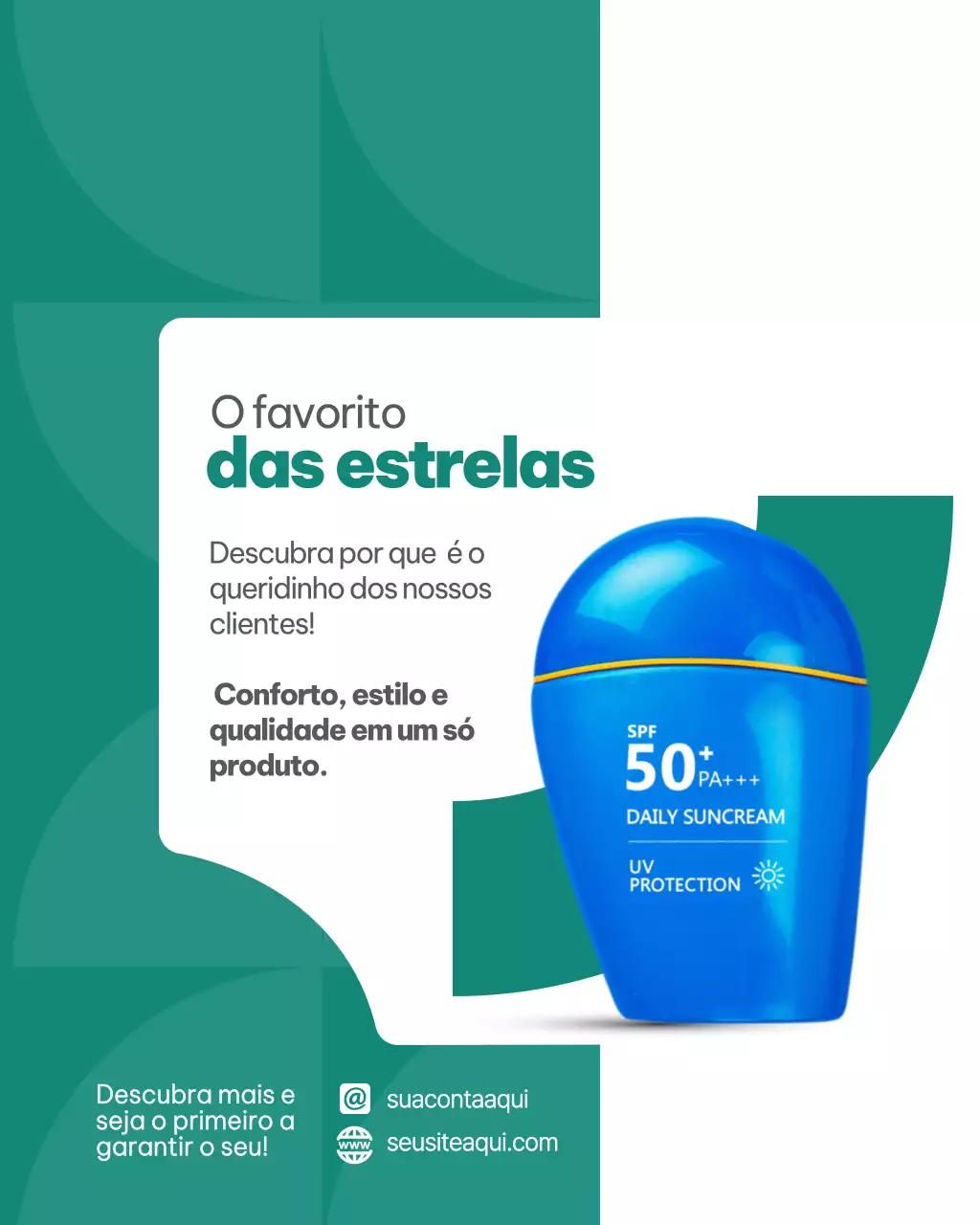 Postagem promocional do protetor solar Blue Modern no Instagram